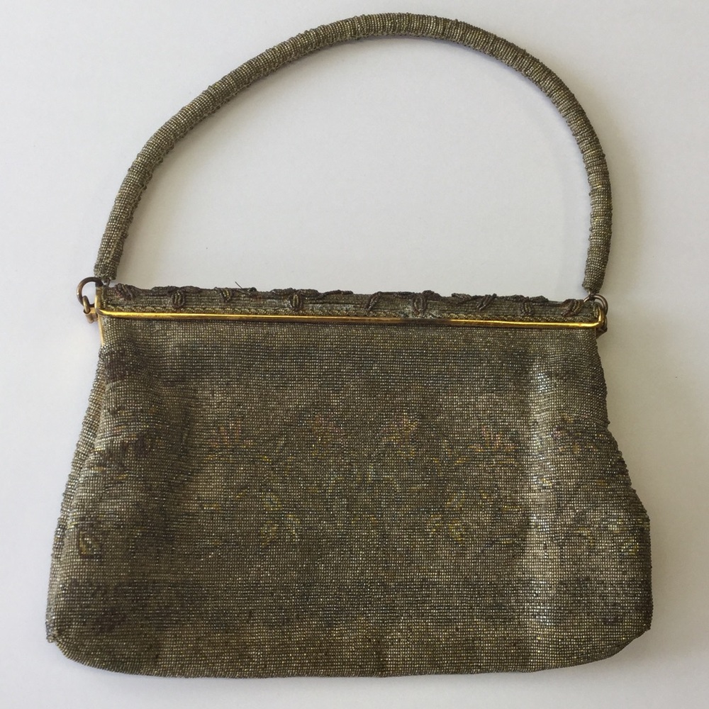 Vintage Jorelle Gold Beaded Bag Purse